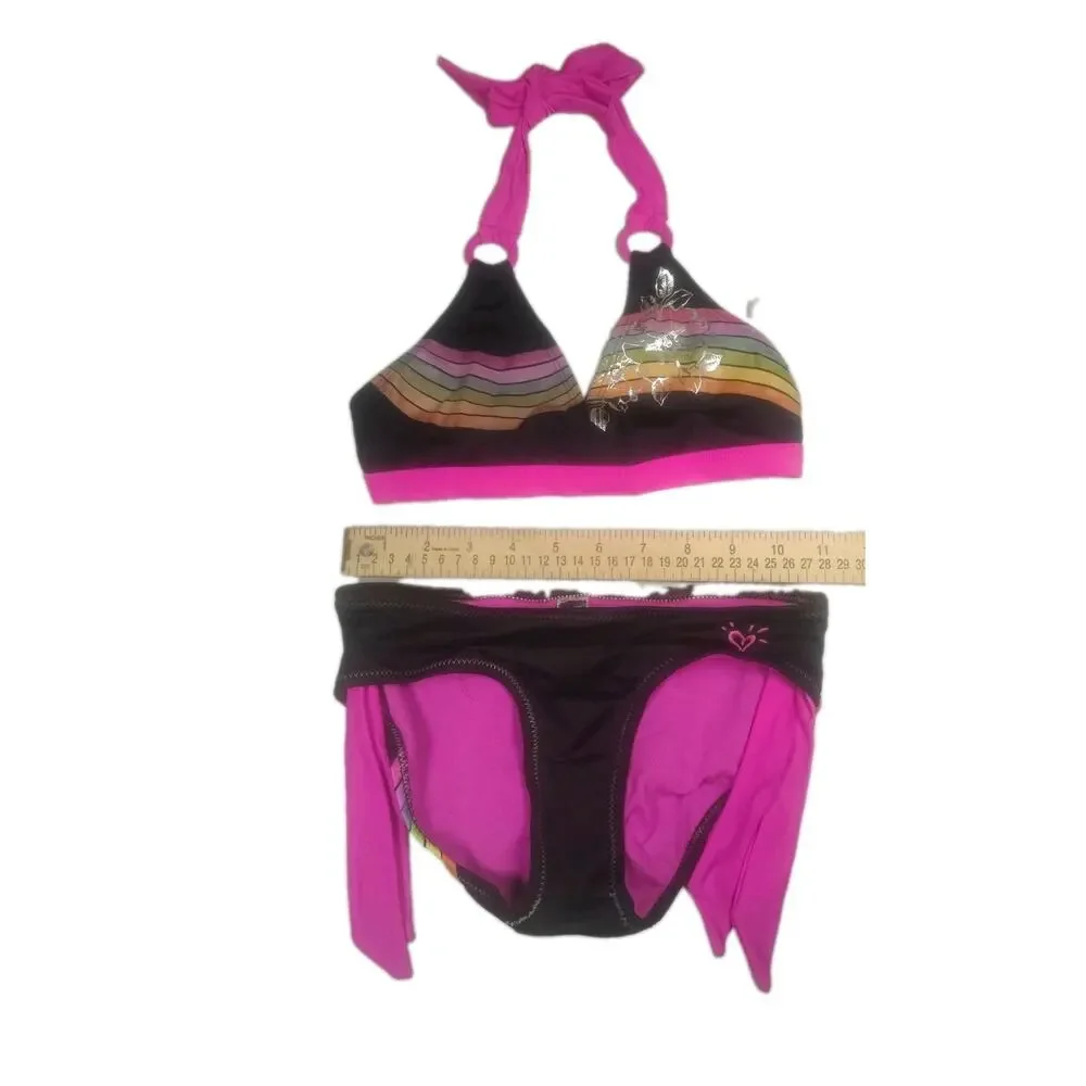 New Girls Justice Youth Size 8 Swimsuit Two Piece Bathing Suit Swim Fast Ship